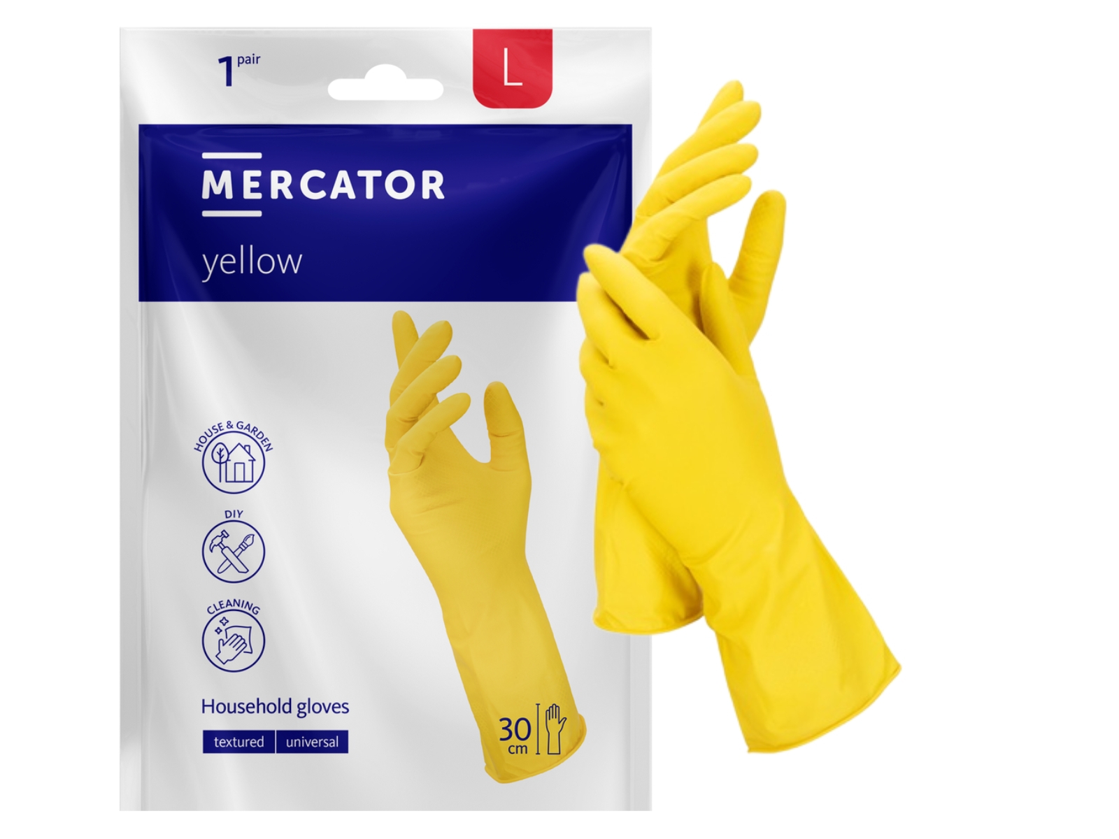 Rękawice Latex L Yellow Mercator Gospod. Bezp.TXT
